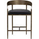 Zanatta 35 inch Charcoal Black Leather Counter Stool